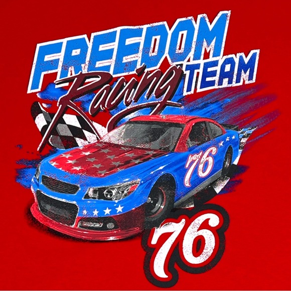 Patriotic USA Freedom Racing 76 MEN'S 3XL Graphic T-Shirt America July 4th Red - Picture 3 of 13